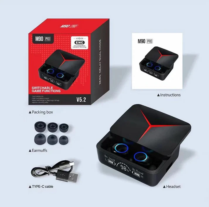 M90 PRO Wireless Bluetooth Earbuds With Power Bank - Image 3