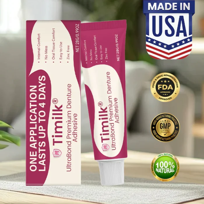 UltraBond Premium Denture Adhesive 🔥 FDA Certified (Clinically Proven 4-Day Hold for Secure, Comfortable & Zinc-Free Denture Fit 🦷)