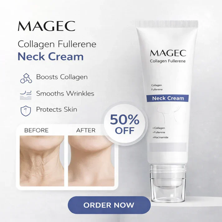 Magec Collagen Fullerene Neck Cream - Tightening & Anti-Wrinkle Formula - Image 2