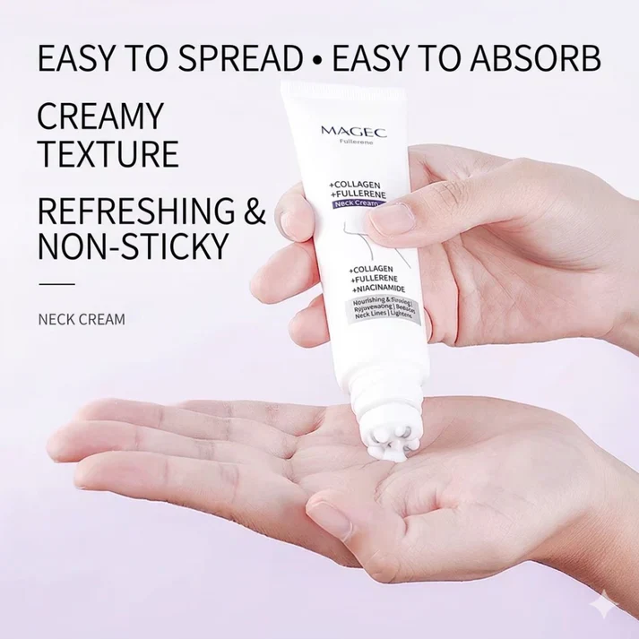 Magec Collagen Fullerene Neck Cream - Tightening & Anti-Wrinkle Formula - Image 18